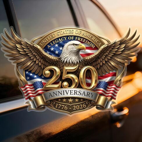 5PCS 250 Anniversary USA Stickers (1776–2026), 250 Anniversary USA Window Decal, USA 250th Anniversary Birthday Patriotic Vinyl Sticker for Car Windows Refrigerator Laptop Truck SUV in Kuwait