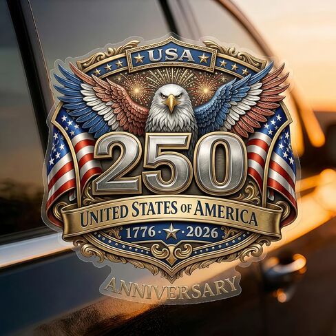 5PCS 250 Anniversary USA Stickers (1776–2026), 250 Anniversary USA Window Decal, USA 250th Anniversary Birthday Patriotic Vinyl Sticker for Car Windows Refrigerator Laptop Truck SUV in Kuwait
