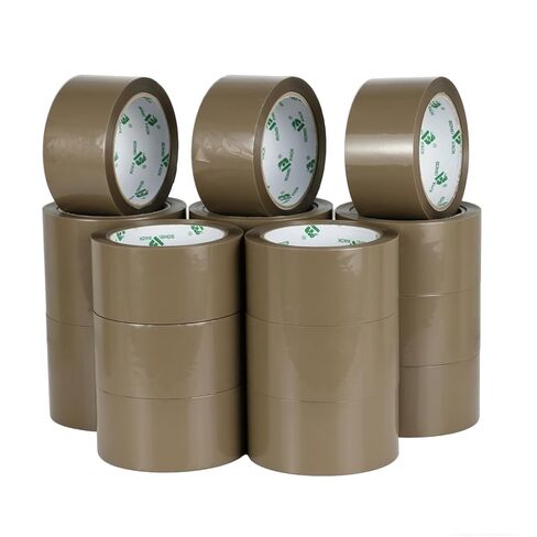 BOMEI PACK Brown Packing Tape 12Refills 2.4Mil x 2 Inch x 55 Yard, Heavy Duty Pakaging Tape with 1 Dispenser for Sealing, Shipping, Moving and Storage in Saudi Arabia
