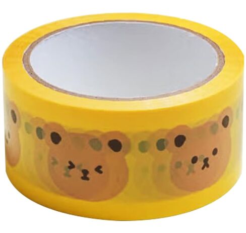 DEAD SKIN Bear Print Packing Tape, Yellow Carton Sealing Tape, 48mm x 40m (W x L) (1.9 in x 131 ft), Decorative Shipping Tape for Boxes in Saudi Arabia