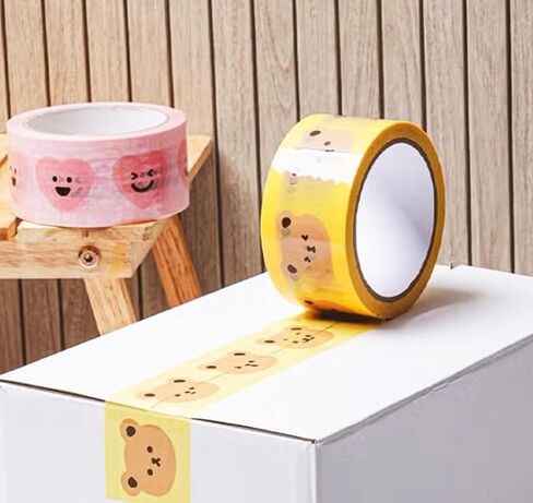 DEAD SKIN Bear Print Packing Tape, Yellow Carton Sealing Tape, 48mm x 40m (W x L) (1.9 in x 131 ft), Decorative Shipping Tape for Boxes in Saudi Arabia