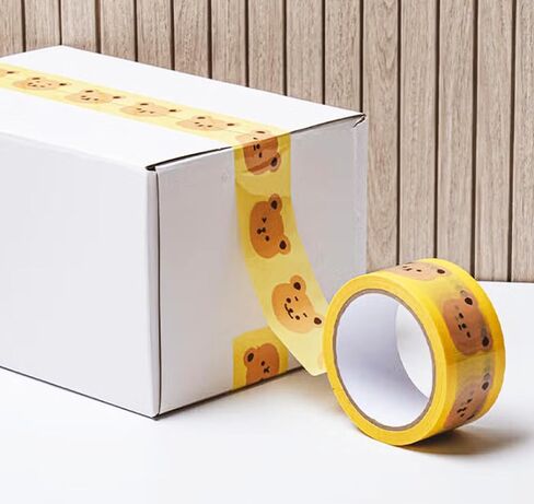 DEAD SKIN Bear Print Packing Tape, Yellow Carton Sealing Tape, 48mm x 40m (W x L) (1.9 in x 131 ft), Decorative Shipping Tape for Boxes in Saudi Arabia