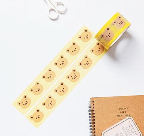 DEAD SKIN Bear Print Packing Tape, Yellow Carton Sealing Tape, 48mm x 40m (W x L) (1.9 in x 131 ft), Decorative Shipping Tape for Boxes in Saudi Arabia