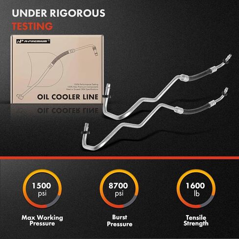 A-Premium Inlet & Outlet Automatic Transmission Oil Cooler Line Hose Assembly Compatible with Jeep Compass 2010-2017, Patriot 2010-2017 & Caliber 2010-2012, Automatic Transmission in Kuwait