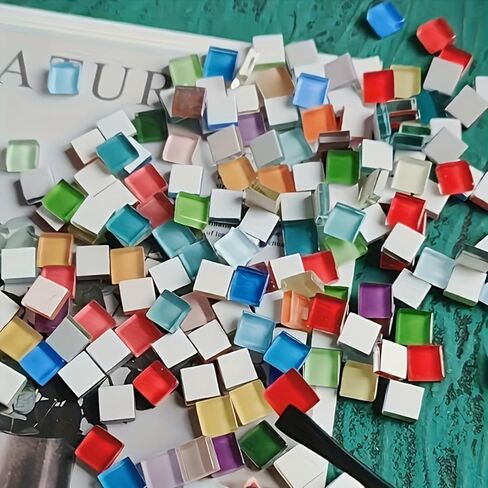 338PCS Glue Down Irregular Tiny Mosaic Tile Hobbies Children Handmade Crystal Craft for Bathroom Kitchen Home Decoration DIY Art Projects in Kuwait