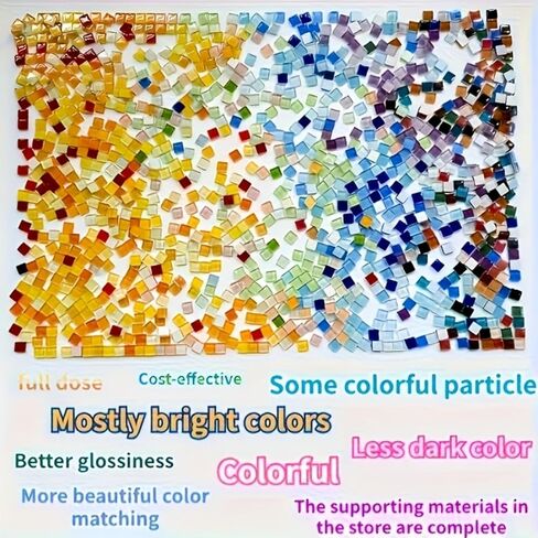 338PCS Glue Down Irregular Tiny Mosaic Tile Hobbies Children Handmade Crystal Craft for Bathroom Kitchen Home Decoration DIY Art Projects in Kuwait