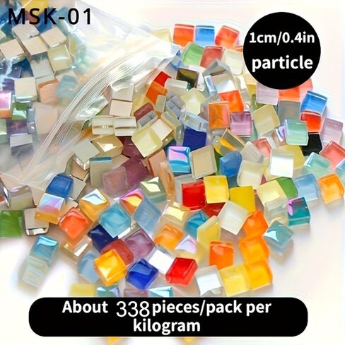 338PCS Glue Down Irregular Tiny Mosaic Tile Hobbies Children Handmade Crystal Craft for Bathroom Kitchen Home Decoration DIY Art Projects in Kuwait