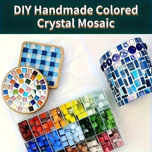 338PCS Glue Down Irregular Tiny Mosaic Tile Hobbies Children Handmade Crystal Craft for Bathroom Kitchen Home Decoration DIY Art Projects in Kuwait