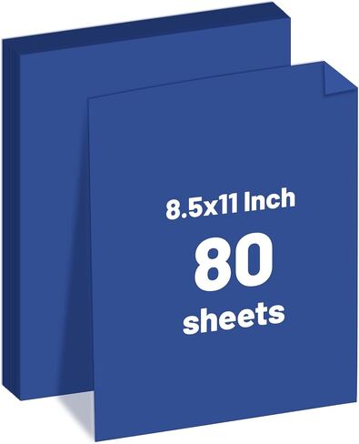 80 Sheets 8.5" x 11" Blue Cardstock,4 Assorted Blue Colored Card Stock Paper 65lb/180gsm Printer Paper Card Making, DIY Crafts,School Supplies,Party Decorations,Festive Decor. in Kuwait