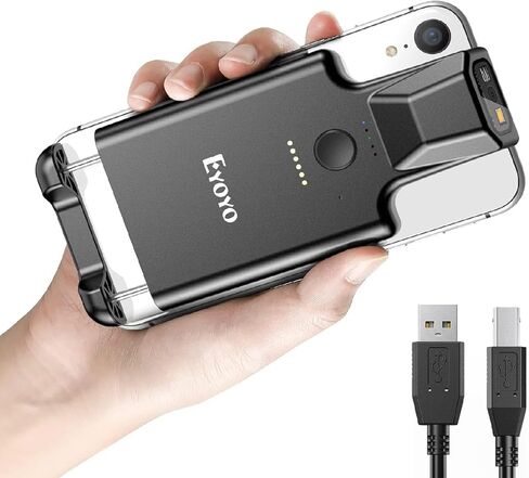 Eyoyo Upgraded Bluetooth Barcode Scanner Compatible with Android iPhone, Portable Wireless Back Clip Reader for 1D 2D UPC ISBN PDF417 Data Matrix and Mobile Inventory in Kuwait