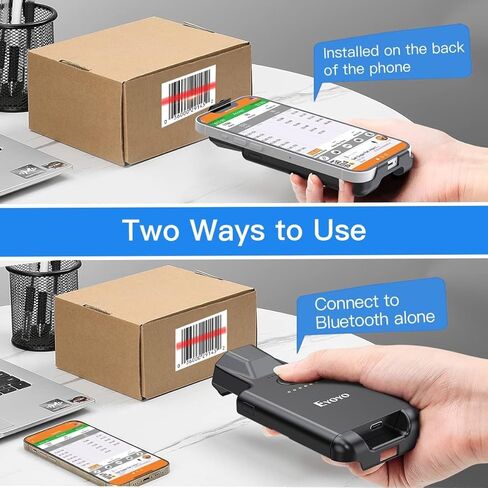 Eyoyo Upgraded Bluetooth Barcode Scanner Compatible with Android iPhone, Portable Wireless Back Clip Reader for 1D 2D UPC ISBN PDF417 Data Matrix and Mobile Inventory in Kuwait