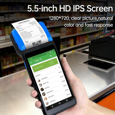 BISOFICE Android 11 PDA Handheld POS Terminal 2D Barcode Scanner Inventory Machine Bluetooth Connect Mobile 5.5" for Warehouse Inventory Logistics Retail POS System (Blue) in Saudi Arabia