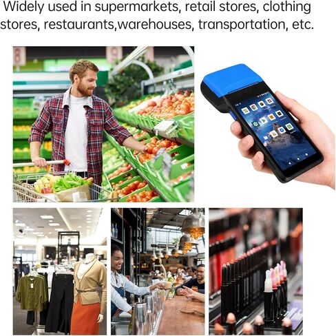 BISOFICE Android 11 PDA Handheld POS Terminal 2D Barcode Scanner Inventory Machine Bluetooth Connect Mobile 5.5" for Warehouse Inventory Logistics Retail POS System (Blue) in Saudi Arabia