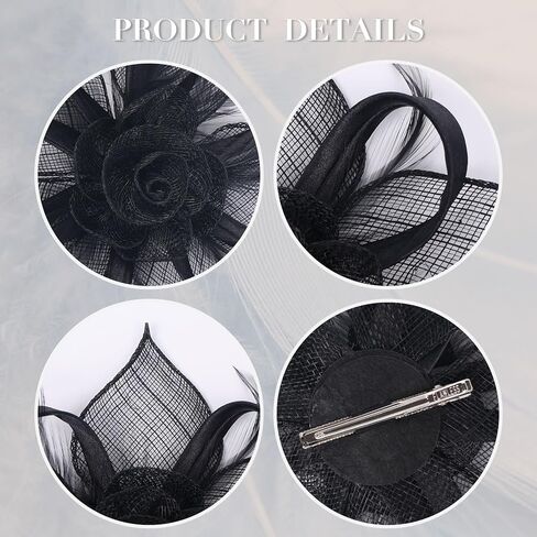 Pretty Jolly Fascinators Hats for Women Tea Party Hat Feather Headwear with Veils for Wedding & Garden Party in Saudi Arabia