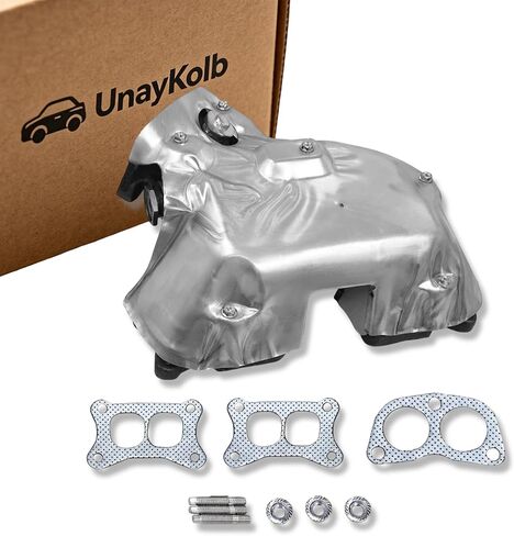 مجموعة مشعب العادم متوافقة مع 1990-1994 Nissan D21 و1995-1997 Nissan Pickup 2.4L 4-Cylinder Engine، استبدال الحديد الزهر مع درع الحرارة وحشيات in Kuwait
