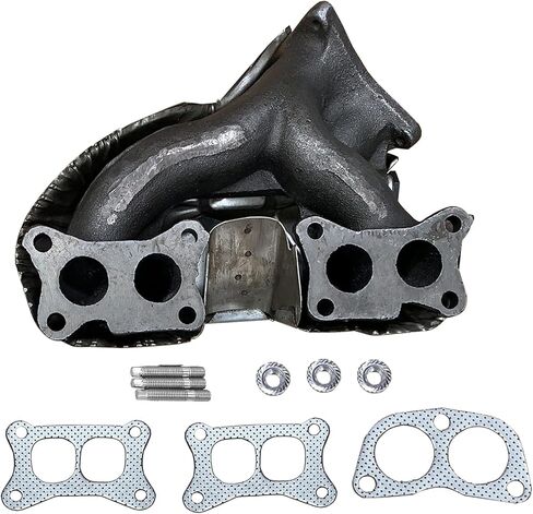 مجموعة مشعب العادم متوافقة مع 1990-1994 Nissan D21 و1995-1997 Nissan Pickup 2.4L 4-Cylinder Engine، استبدال الحديد الزهر مع درع الحرارة وحشيات in Kuwait