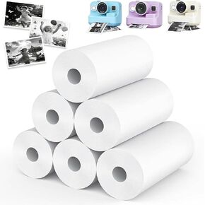 6 Rolls Kids Instant Camera Refill Paper, BPA-Free 57x25mm Thermal Photo Paper, HD Photo Printing for Most Kids Instant Camera Photo Print, Ideal for Drawing, Scrapbooks & Creative Play in Saudi Arabia