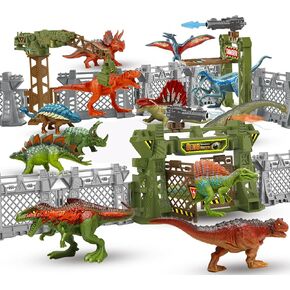Dinosaur Barrier Playset – Interlocking Buildable Scene Fence for Kids Age 3+, Prehistoric Adventure Toy Dinosaur Figures, Sandbox & Dino Battle Arena, STEM Learning, Family Team Play in Saudi Arabia