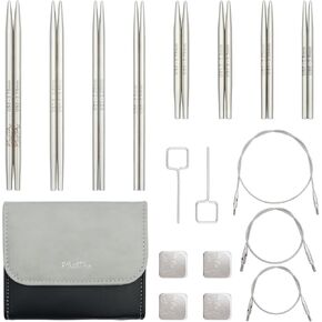 KnitPro Stelo Petite Mini Interchangeable Needle Set 2" (5cm) & 3" (7.5cm) | 4 US Sizes (0 to 2) in Saudi Arabia