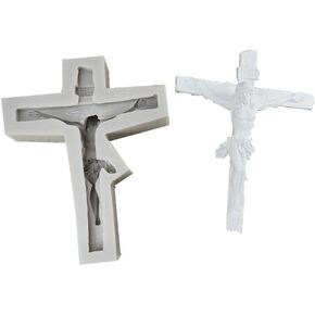 Jesus Crucifixion Silicone Mold, 3D Cross Candle Mold for Easter, Religious DIY Resin Mold for Home Altar Decor22 in Saudi Arabia