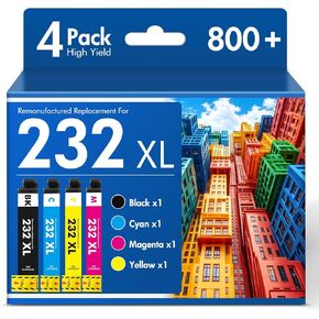 Remanufactured Replacement for 232XL XP-4200 Ink Cartridges Combo Pack for Epson Printer XP 4200 XP4200 XP4205 Workforce WF-2950 XP-4205 WF-2930 (4 Pack-KCMY) in Kuwait