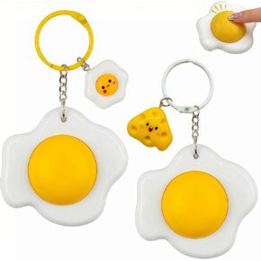 2 Pcs Playful Egg Fidget Keyboard Toy, Unique Keyboard Fidget Clicker Keychain Toys, Button Sensory Toys for Adults Men Women Pass The Time Office Travel in Kuwait