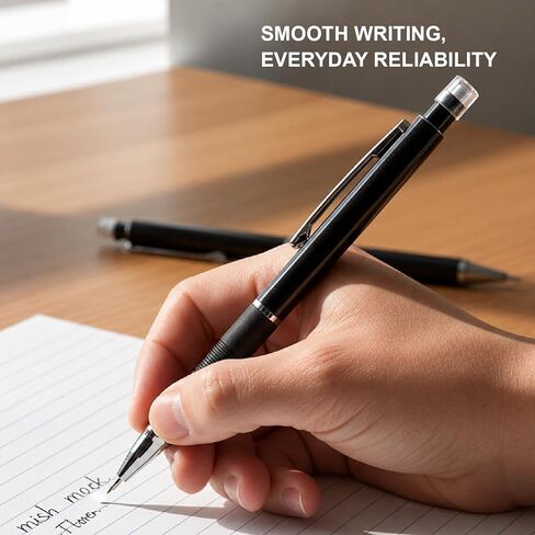 0.7mm Mechanical Pencils, 12 Pack, Smooth Writing Like a Pen, HB Lead, Comfort Grip, Built-In Eraser, Lightweight for School, Office & Drafting, Black. in Saudi Arabia