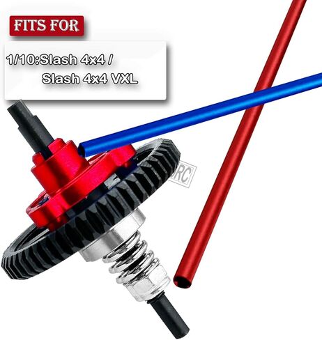 Upgrades Part for 1/10 Slash 4X4/Slash 4X4 VXL,Metal Slipper Clutch Eliminator Differential Locker Gear 52T(32-Pitch) with 15T/17T/19T Pinions Gear & Aluminum Driveshaft Center,Red in Kuwait