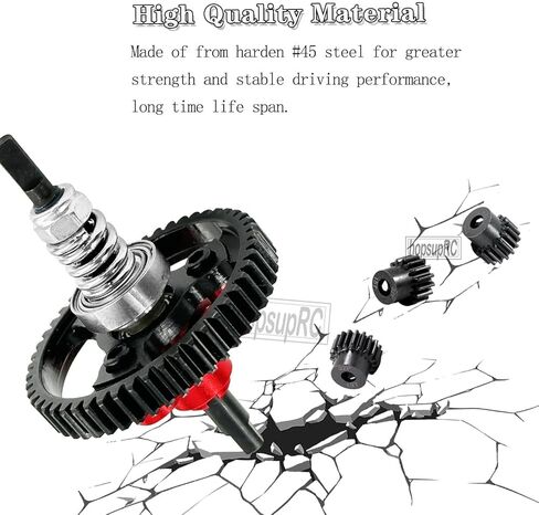 Upgrades Part for 1/10 Slash 4X4/Slash 4X4 VXL,Metal Slipper Clutch Eliminator Differential Locker Gear 52T(32-Pitch) with 15T/17T/19T Pinions Gear & Aluminum Driveshaft Center,Red in Kuwait