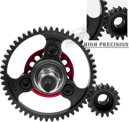 Upgrades Part for 1/10 Slash 4X4/Slash 4X4 VXL,Metal Slipper Clutch Eliminator Differential Locker Gear 52T(32-Pitch) with 15T/17T/19T Pinions Gear & Aluminum Driveshaft Center,Red in Kuwait