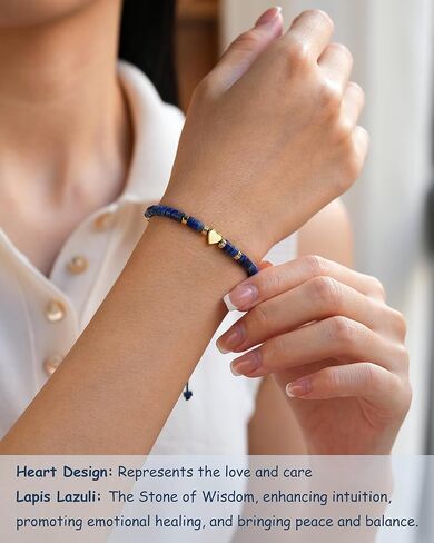 Blue Lapis Lazuli Stone Bracelet – Handmade Healing Crystal Gemstone Dainty Bracelet, Minimalist Style Gift for Her, Perfect Birthday Christmas Gift in Saudi Arabia