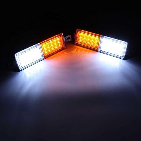 8 قطع 12 فولت 30 LED سيارة شاحنة الثور بار الضوء المصد الأمامي ضوء المؤشر الأمامي بارك مصباح إشارة لمبة مقطورة، العنبر والأبيض، 750119337 in Kuwait