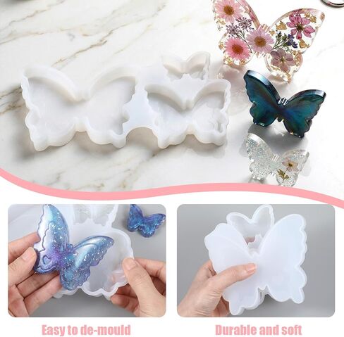 Butterfly Silicone Mold Set, Small Medium Large Butterfly Molds for Resin, Gypsum, Candles, DIY Epoxy Resin Projects in Kuwait