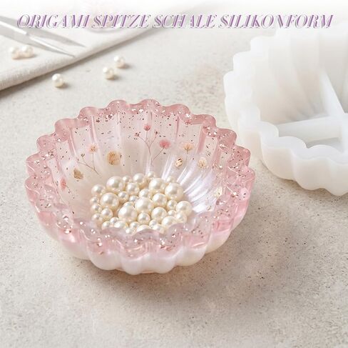 Resin Bowl Mold, 5.24 x 1.65 inches Flower Tray Silicone Molds Epoxy Resin Molds Trinket Container Candle Holder for DIY in Kuwait