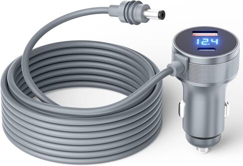 محول سيارة صغير Starlink 3M/10FT 3 في 1 كابل Starlink Mini 12V-24V DC شاحن سيارة ولاعة سجائر سلك طاقة مع شاشة رقمية USB C PD 30W & USB A QC 3.0 18W مقاوم للماء للشاحنات والسيارات in Saudi Arabia