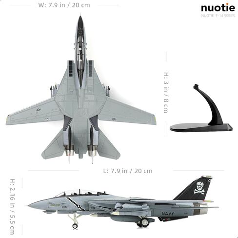 NUOTIE 1/100 F-14B-2 VF-103 Tomcat Fighter Model Diecast مجموعة وضع الطائرة المعدنية جولي روجرز نموذج طائرة عسكرية مع حامل لعرض مجموعة المتحمسين العسكريين البالغين أو هدية in Kuwait