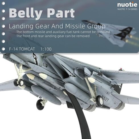 NUOTIE 1/100 F-14B-2 VF-103 Tomcat Fighter Model Diecast مجموعة وضع الطائرة المعدنية جولي روجرز نموذج طائرة عسكرية مع حامل لعرض مجموعة المتحمسين العسكريين البالغين أو هدية in Kuwait