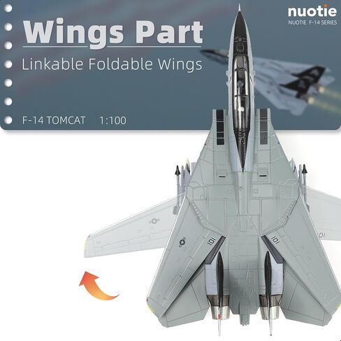 NUOTIE 1/100 F-14B-2 VF-103 Tomcat Fighter Model Diecast مجموعة وضع الطائرة المعدنية جولي روجرز نموذج طائرة عسكرية مع حامل لعرض مجموعة المتحمسين العسكريين البالغين أو هدية in Kuwait
