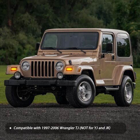 مصابيح LED للزاوية الأمامية متوافقة مع Wrangler TJ 1996-2006 فقط، ضوء إشارة الانعطاف المتسلسل الديناميكي الكهرماني، ضوء تشغيل نهاري أبيض، لون مدخن in Kuwait