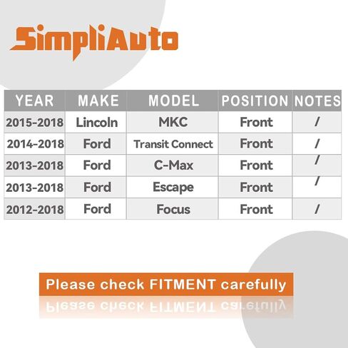 2 قطعة 510110 استبدال محور العجلة الأمامية لفورد C-Max 13-18، Escape 13-18، Focus 12-18، Transit Connect 14-18، Lincoln MKC 15-18، يناسب جانب السائق أو الراكب، مع ABS in Kuwait
