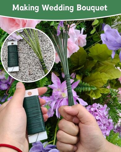 22 Gauge Green Floral Wire for Christmas Wreath Crafts Bow Garland Making,Flower Wire for Christmas Tree Ornaments,Florist Wires for Wedding Arrangements, Garden Projects (3 Pack 117 Yards) in Saudi Arabia