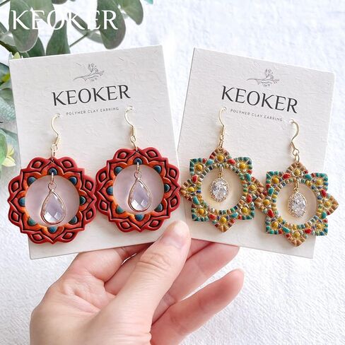 Keoker Mandala Circle Frame Polymer Clay Cutters, 6 Shapes Mandala Clay Earring Cutters for Polymer Clay Jewelry in Kuwait