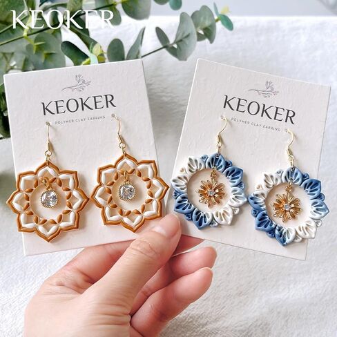 Keoker Mandala Circle Frame Polymer Clay Cutters, 6 Shapes Mandala Clay Earring Cutters for Polymer Clay Jewelry in Kuwait