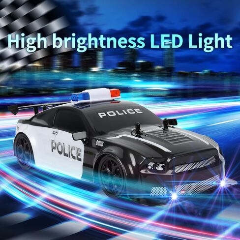 iBlivers RC Drift Police Car, 1:14 Remote Control Police Car 4WD Drift GT RC Cars Vehicle High Speed Racing RC Drifting Car Gifts Toy for Boys Kids in Saudi Arabia