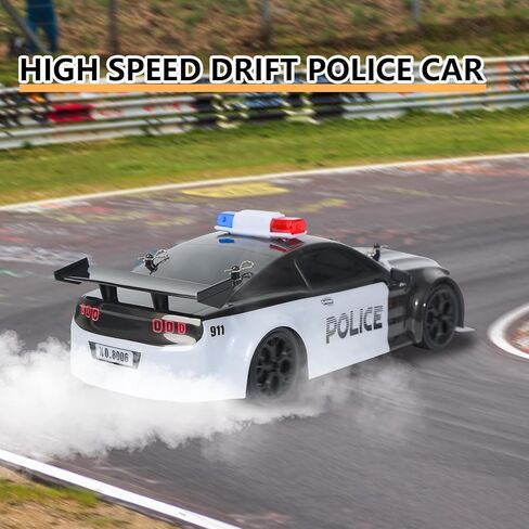 iBlivers RC Drift Police Car, 1:14 Remote Control Police Car 4WD Drift GT RC Cars Vehicle High Speed Racing RC Drifting Car Gifts Toy for Boys Kids in Saudi Arabia