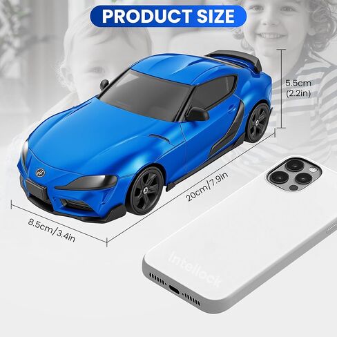 IntelLock 1:24 RTR RC Drift Car with Scratch-Free Drift Tires, 4WD High-Speed JDM, 2 Rechargeable Batteries, LED Lights, 2.4GHz Remote Control Car for Kids & Adults, Indoor/Outdoor (Blue 2) in Kuwait