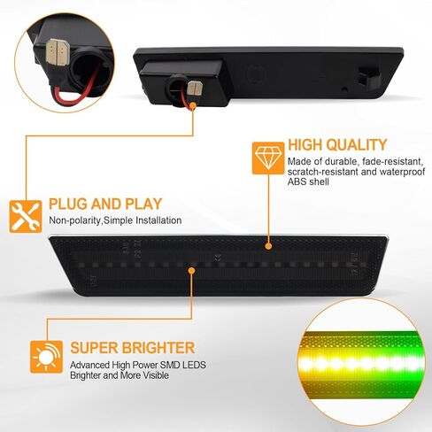 RGB LED Side Marker Lights Compatible with Dodge Charger 2011-2014,Dodge Challenger 2008-2014 Rear Fender Bumper Lamps with RF Remote 16 Colors Strobe Light Somked Lens Pack of 2 in Kuwait