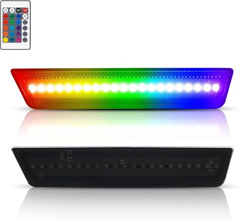 RGB LED Side Marker Lights Compatible with Dodge Charger 2011-2014,Dodge Challenger 2008-2014 Rear Fender Bumper Lamps with RF Remote 16 Colors Strobe Light Somked Lens Pack of 2 in Kuwait