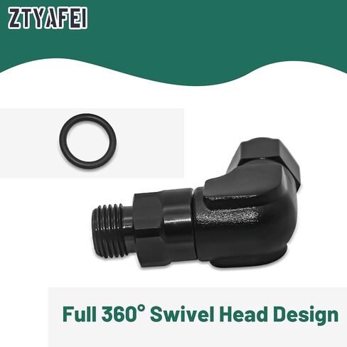 تركيب محول خط الوقود 90 درجة - 6AN أنثى مضيئة دوارة إلى -6AN ذكر ORB، أسود من الألومنيوم المؤكسد in Kuwait