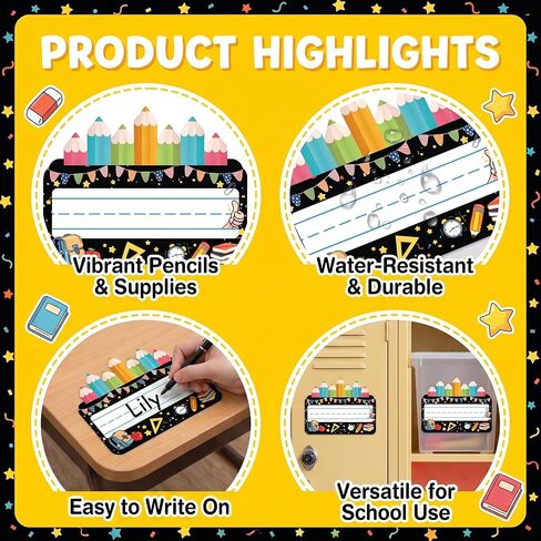 Desk Name Tags for Classroom, 36 Pcs Waterproof Student Name Plates for Desks, Reusable Classroom Name Tags for Lockers Cubbies Bulletin Boards, Back to School Teacher Supplies in Saudi Arabia
